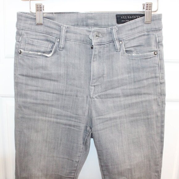 All Saints Eve Gray Jeans Size 28 High Rise Skinny - Picture 2 of 6